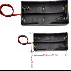 GENERICO - Pack x3 Porta Batería 18650 de 2 Ranuras con Cable