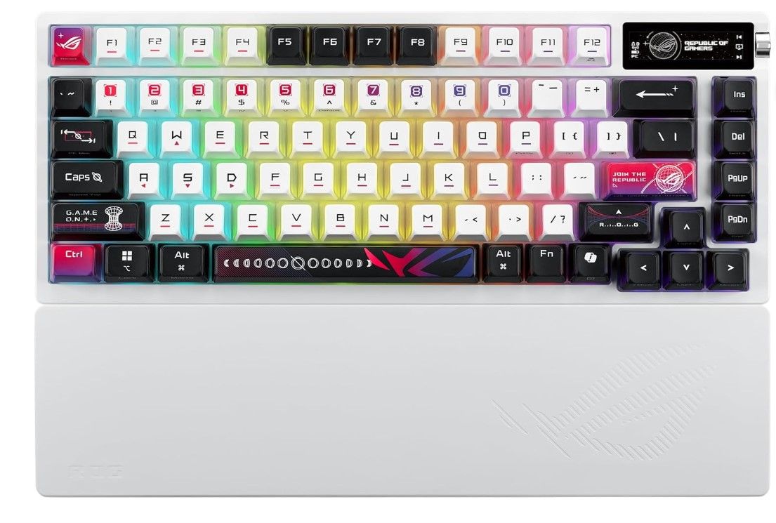 Teclado Mecánico Inalámbrico ASUS ROG Azoth, RGB, OLED, Tri-Mode