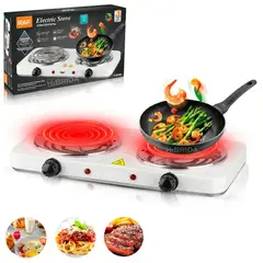 GENERICO - Estufa Cocina Eléctrica de 2 Hornillas RAF 2000W