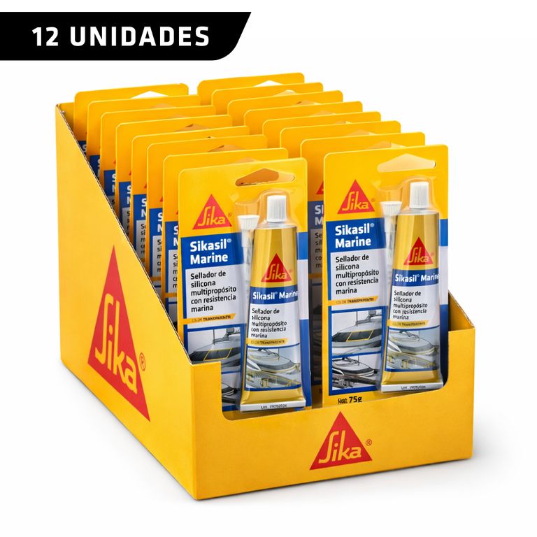 Pack de 12 unidades de Sikasil Marine Blanco 75gr/ sellador de silicona