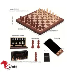 NO LOGO - JUEGO DE AJEDREZ DE MADERA 2 EN 1 IMANTADAS