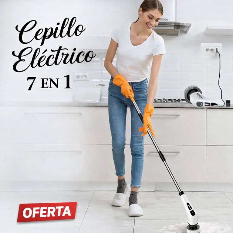 BARREDORA CEPILLO ELÉCTRICO GIRATORIO 7 EN 1 DE LIMPIEZA MULTIFUNCIONAL