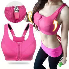 GENERICO - Sujetador Sostén Alto Impacto Deportivo Fitness Con Zipper