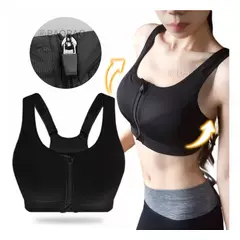 GENERICO - Sujetador Sostén Alto Impacto Deportivo Fitness Con Zipper