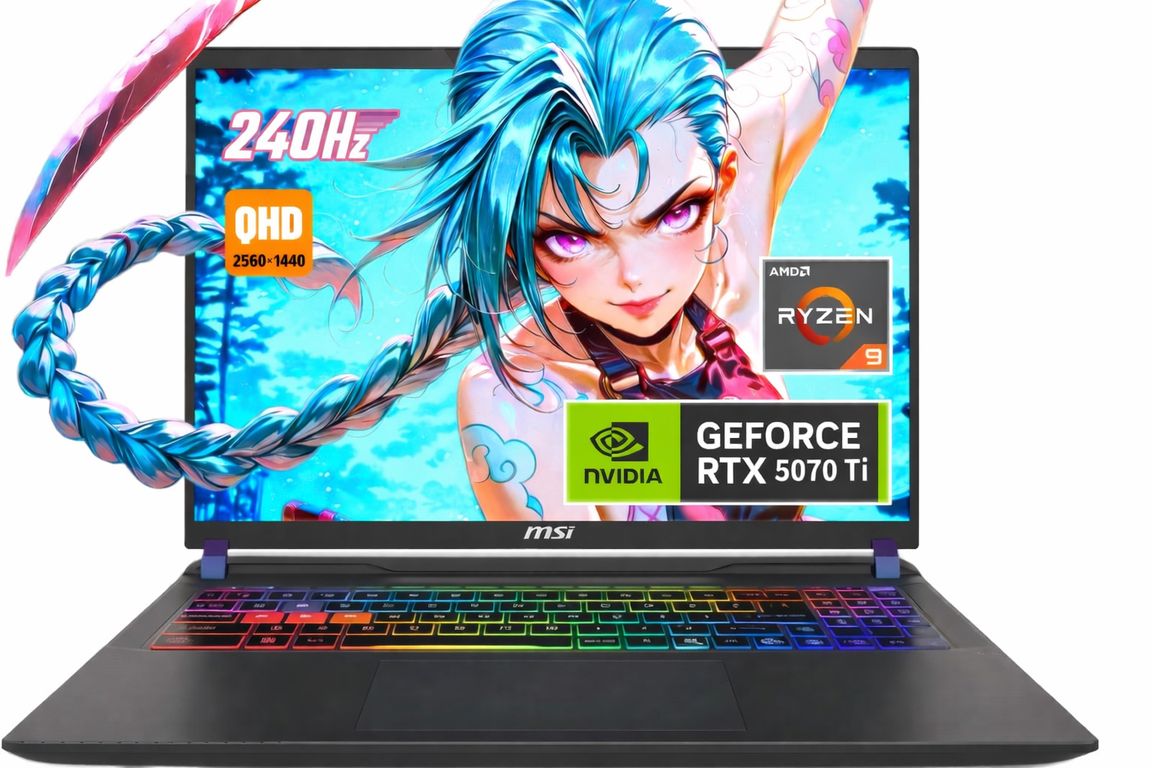 Laptop Gamer Vector 16¨ QHD 240Hz AMD Ryzen 9 8940HX NVIDIA RTX 5070Ti 16GB RAM 1TB SSD