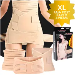GENERICO - Faja Post parto de 3 Piezas Abdomen, Cintura y Pelvis XL