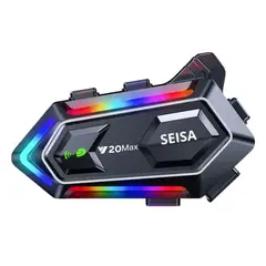 SEISA - Audífonos para Casco con Bluetooth - Intercomunicador y luces RGB - MT-Y20MAX
