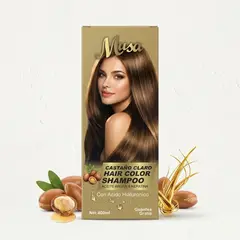 MUSA ACCESORIOS - Shampoo Tinte Castaño Claro Cubre Canas - Musa