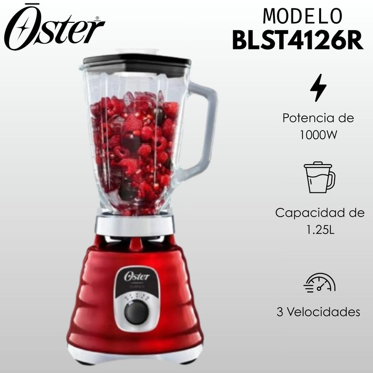 Licuadora clásica con perilla ergonómica 3 velocidades BLST4126R
