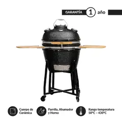 FDV - COMBO PARRILLA KAMADO TOKIO NEGRO 22 + ROSTICERO KATANA 22