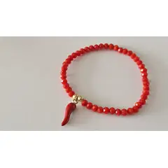 GENERICO - Pulsera de Murano Rojo con Dije de Ají