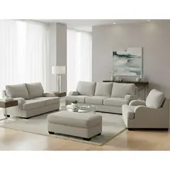 GENERICO - Juego de Sala Rumi Gris 321 + Banqueta Baul Regalo