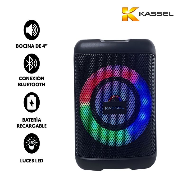 Parlante Portatil KASSEL K410 USB Bluetooth LED KASSEL