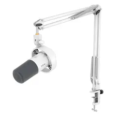 FIFINE - Micrófono K688CT WHITE Dinámico con Brazo