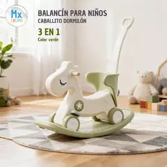 GENERICO - BALANCIN PARA NIÑOS MODELO CABALLITO DORMILON VERDE