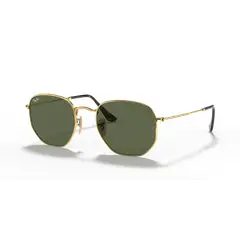 RAY BAN - Ray‑Ban Hexagonal Plano Dorado Clásico Verde G‑15 51 mm Lentes de Sol RB3548N 001 51‑21