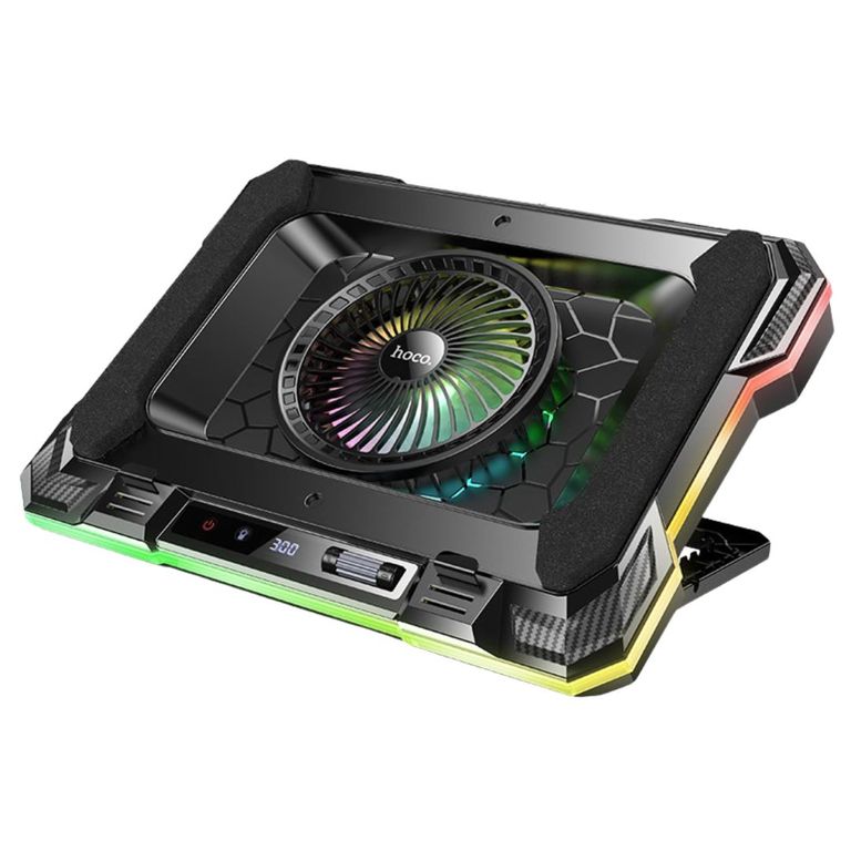 Cooler para Laptop DH20 RGB Ajustable con Ventilador Grande para Portátiles de 14 a 19 Pulgadas