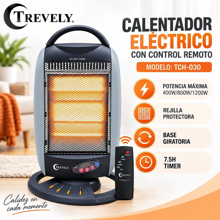 Calefactor Eléctrico Halógeno Control TCH-030