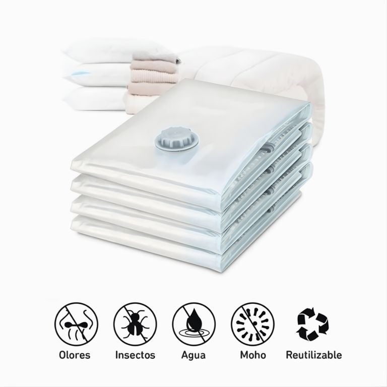 Set 4 Bolsas Al Vacío Compresoras Pack de Protección Total