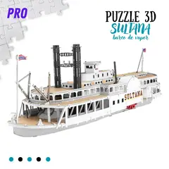 SHEEPBUSTER - Rompecabezas Armable 3D Sultana Barco de Vapor para Niños y Adultos