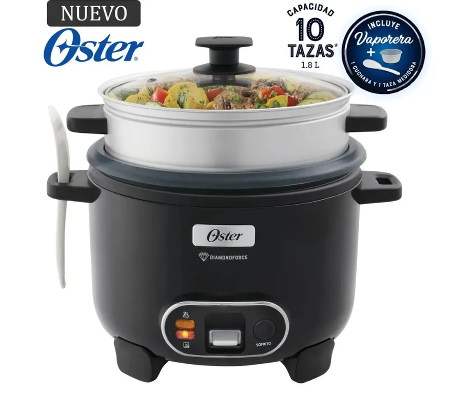 Olla Arrocera Sofrito Vaporera DiamondForce CKSTRC10DFBLK 10 Tz Negro