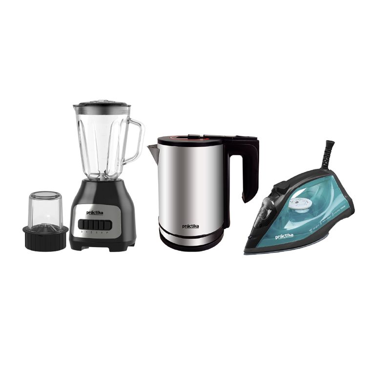 Tricombo Licuadora Bl-600+Plancha A Vapor Nova +Hervidor Ino
