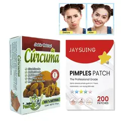 GENERICO - PATCH parche antiacné 200 estrellas y jabón de cúrcuma cica-trizante