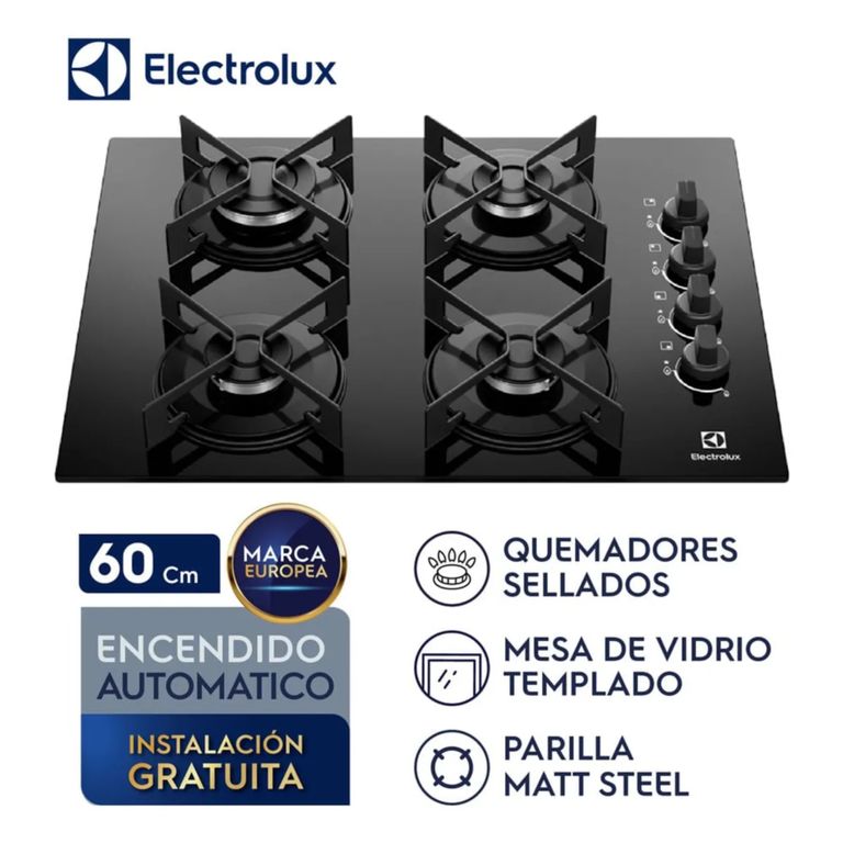 Encimera a Gas 4 Hornillas 52 cm KE4GR – Cocina Rápida y Segura