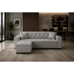 GENERICO - Sofa Illari de 3 cuerpos de 200 cm. de largo x 75 cm. de ancho + Puff de Regalo