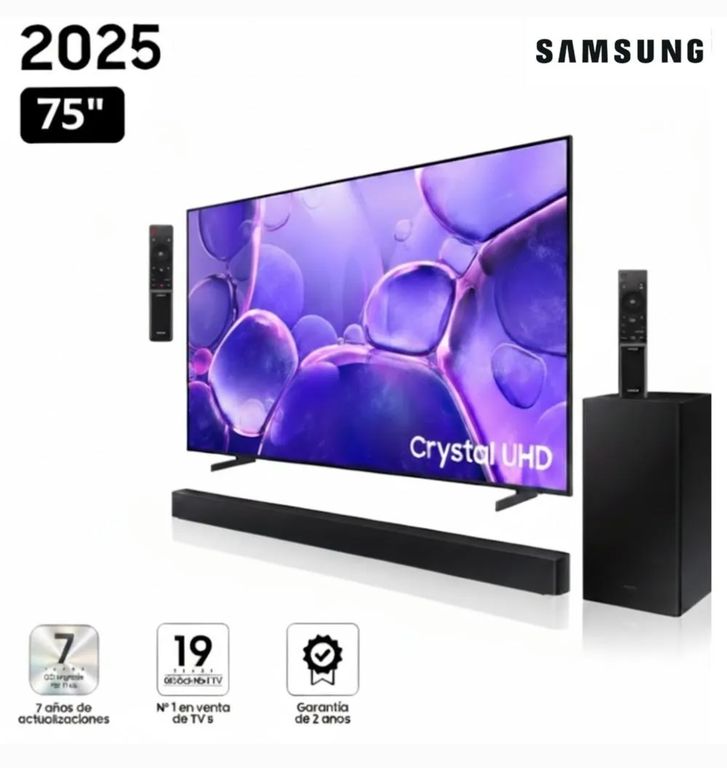 Televisor 75" Smart Crystal UHD 4K 75U8000FG 2025 Soundbar Bluetooth 2.1 HW-B450