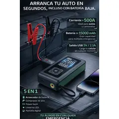 OEM - Arrancador de Batería 5 en 1 Linkmax Compresor 150 PSI Power Bank 15000 mAh y Luz LED de Emergencia