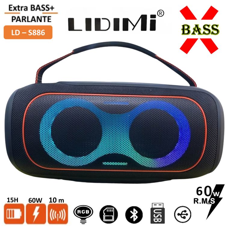 Parlante Bluetooth USB BT LD-S886 XBASS 60W