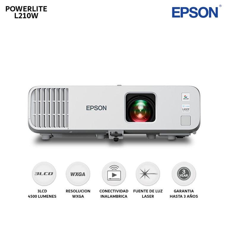 Proyector Láser Inalámbrico PowerLite L210W WXGA 3LCD - HA70A
