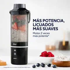 OSTER - Licuadora Portátil GoMAX 500 ml Negro Recargable 100 Watts BLSTGFP-B20-000 (Nuevo Modelo)