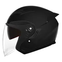 UNIVERSAL - CASCO REVOX MOTO CERTIFICADO DOBLE VISOR NEGRO MATE ABIERTO