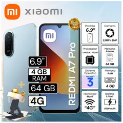 XIAOMI - Celular Redmi A7 Pro 6.9" Pulg. 4GB RAM 64GB HyperOS 3 - Azul Niebla