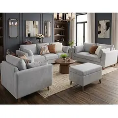 GENERICO - Juego de Sala Allpa 321 + Banqueta Baúl de Regalo