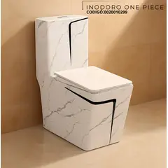 FRATELLI - INODORO ONE PIECE MINIMALISTA BLANCO Y NEGRO