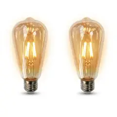 EXTRALED - Pack x2 Foco Decorativo LED Tipo Pera Filamento Vintage 8W E27 Luz Cálida