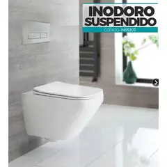 GENERICO - INODORO COMPLETO SUSPENDIDO CUADRADO BLANCO INS5203