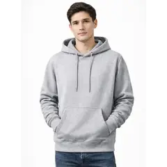 ENKI - Polera Hoodie Hombre Melange Algodón Franela Con Capucha Estilo Urbano