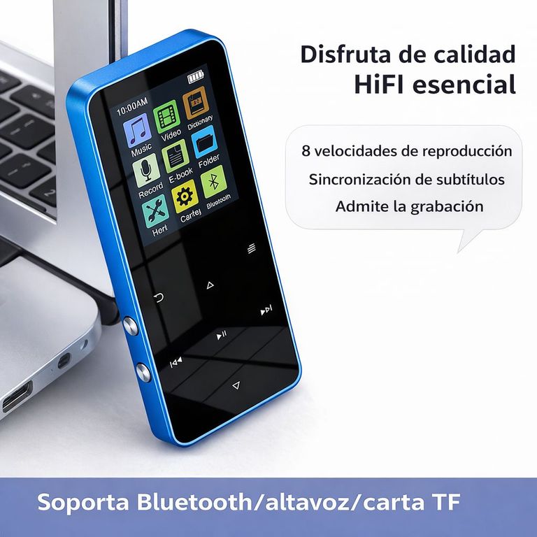 REPRODUCTOR MP3 BLUETOOTH 64 GB ZY001 LCD AZUL