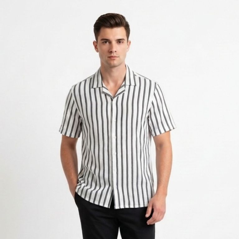 Camisa Manga Corta Hombre Rayas