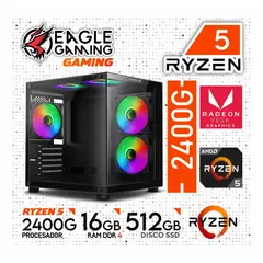 AMD - COMPUTADORA PC RYZEN 5 2400G RAM 16GB + SSD 500GB + GRAFICA VEGA 11 2GB.
