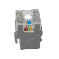 NEWLINK - Conector Keystone Jack Cat6A 100 De - Rendimiento Avanzado En Color Gris Para Red