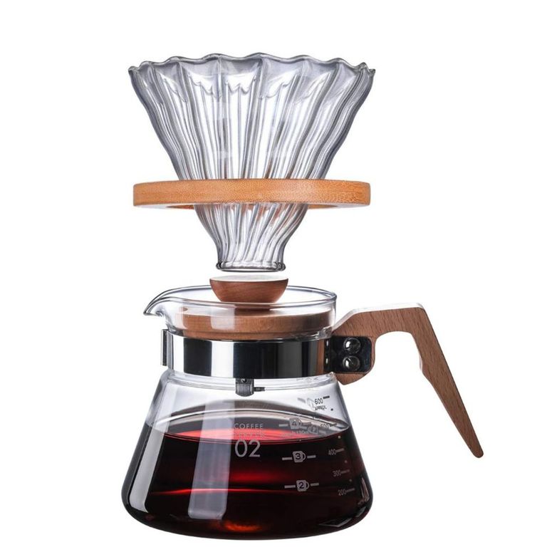 KIT v60 base de madera + decanter 600 ml