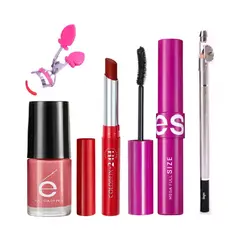 ESIKA - SET LABIAL MASCARA PESTAÑAS ESMALTE ROSA SWEET