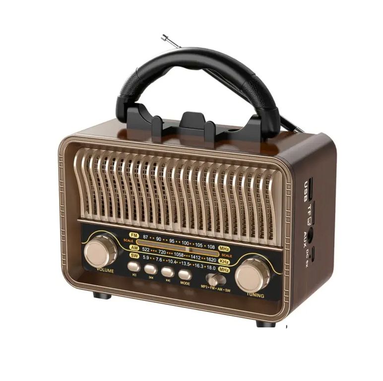 Radio Inalámbrica Portátil Vintage AM FM SW Batería Recargable USB