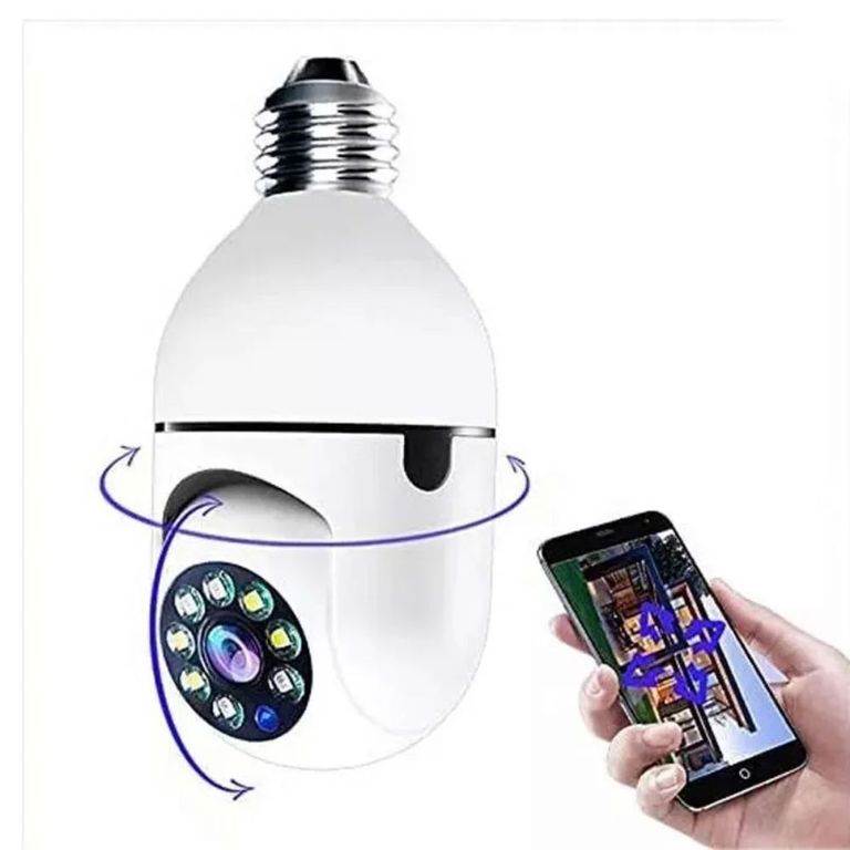 Foco Cámara 360° Wi-Fi Con Visión Nocturna Y Audio ICSE R34.5