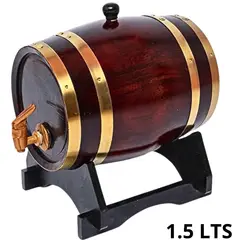 GENERICO - Barril De Madera de Roble Con Soporte Para Licores 1.5 Litros Colección